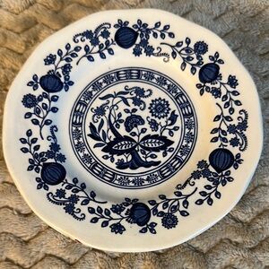 Elegant Blue Floral Dinner Plate